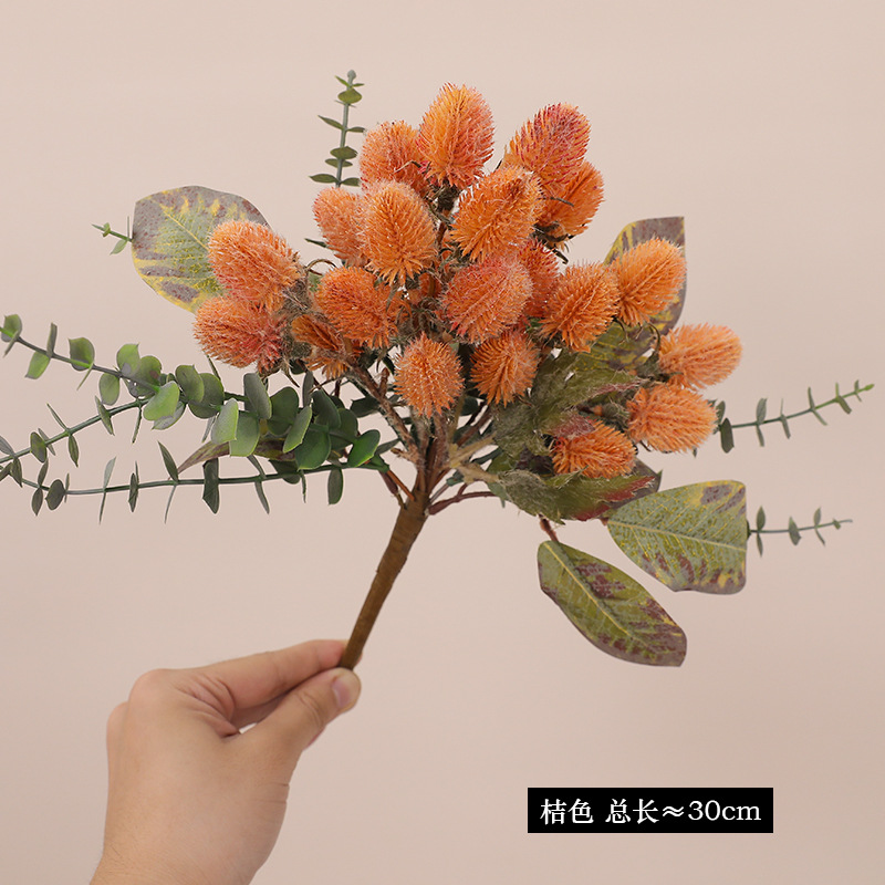 新款把束10头刺芹班克木仿真花塑料假花家居酒店餐桌装饰插花摆件