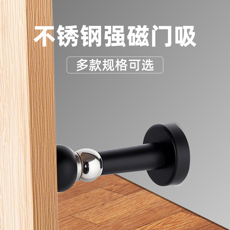 不锈钢门吸 酒店工程房门防撞防风强磁墙吸 卧室木门卫生间阻门器产品图