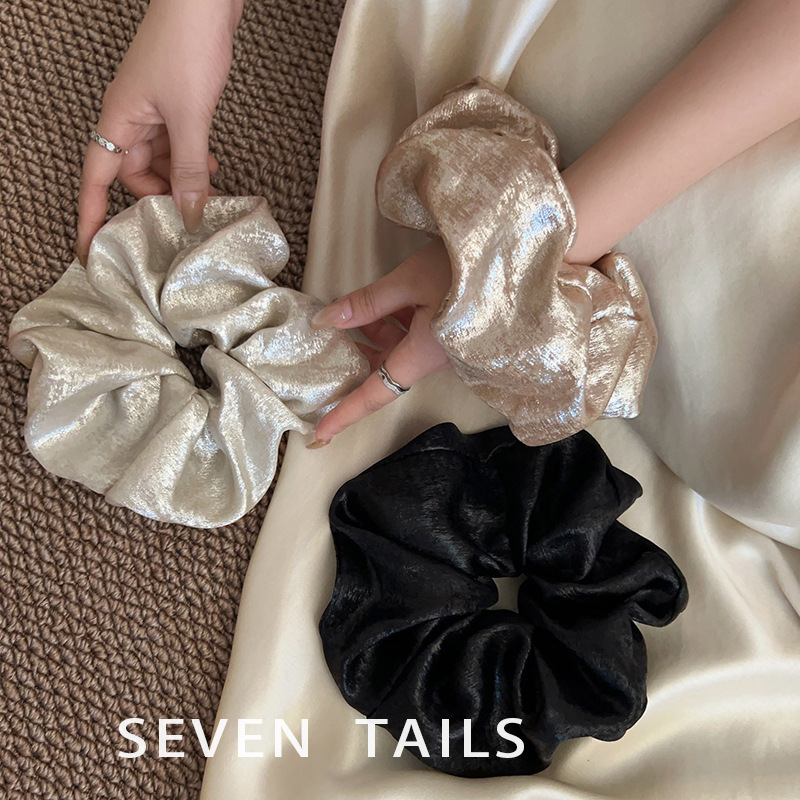 New style pig intestine hair band for women, retro French fat intestine hair band, bun head, ponytail hair tie, Korean style hair flower and hair accessory