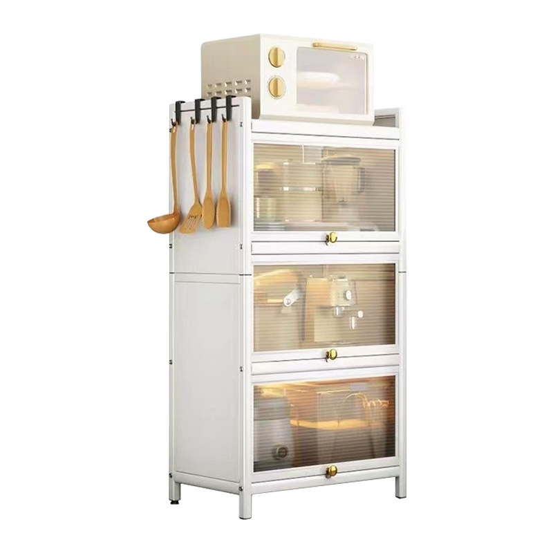 Kitchen seasoning rack, household countertop, no need for drilling, seasoning rack with door and flip door, kitchen rack storage rack Application Scenario