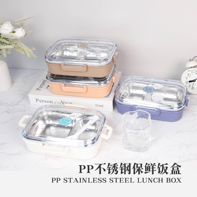 折叠不锈钢勺子/透明手提袋/酒店用品推车/饭盒学生/餐具产品图