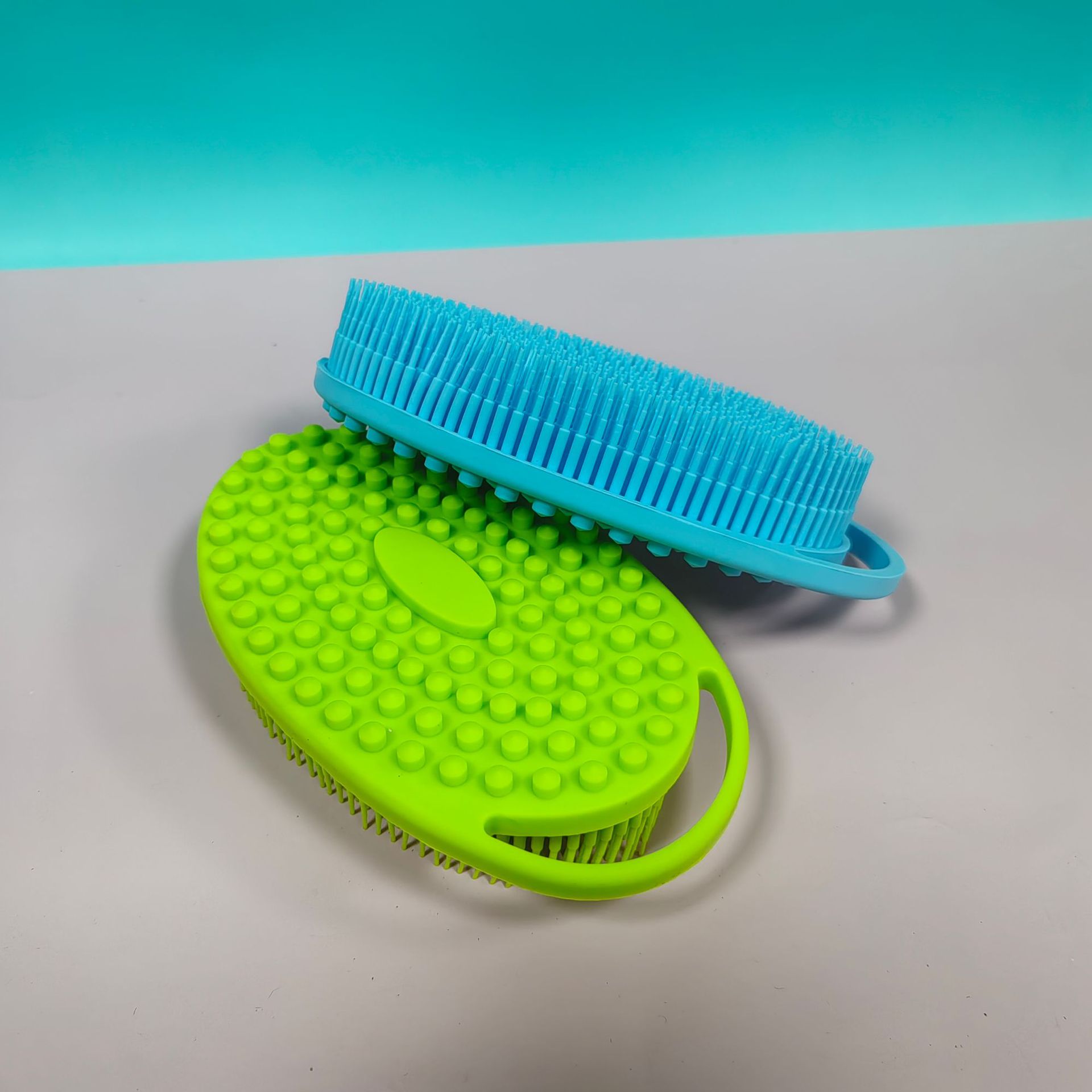 跨境硅胶洗澡刷儿童洗头刷宝宝感统训练触觉刷软毛硅胶沐浴刷现货