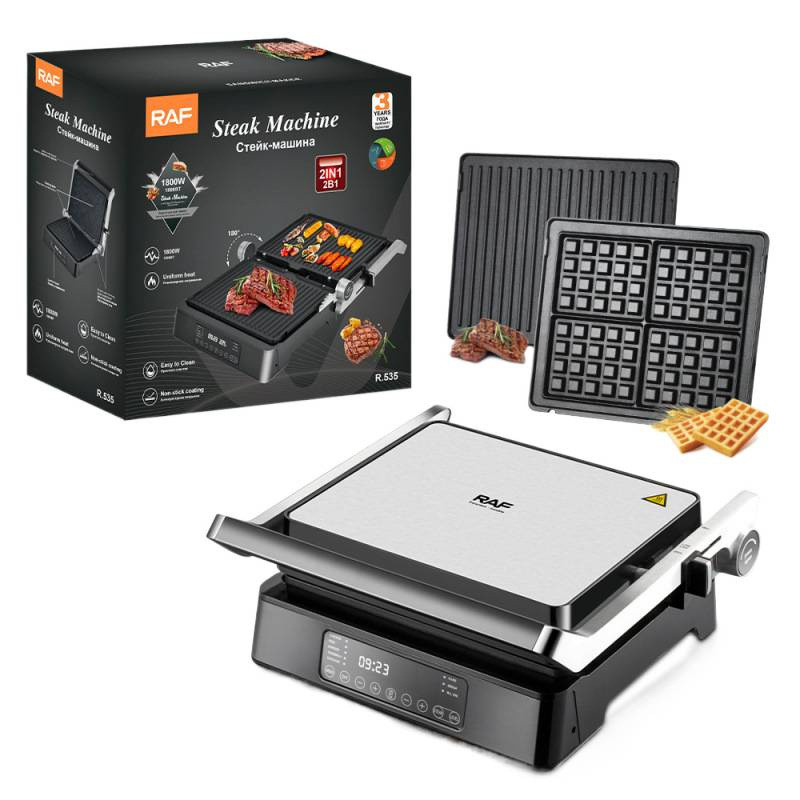 European and British standard cross-border two-in-one steak machine, sandwich machine, waffle machine, detachable intelligent display for breakfast Application Scenario