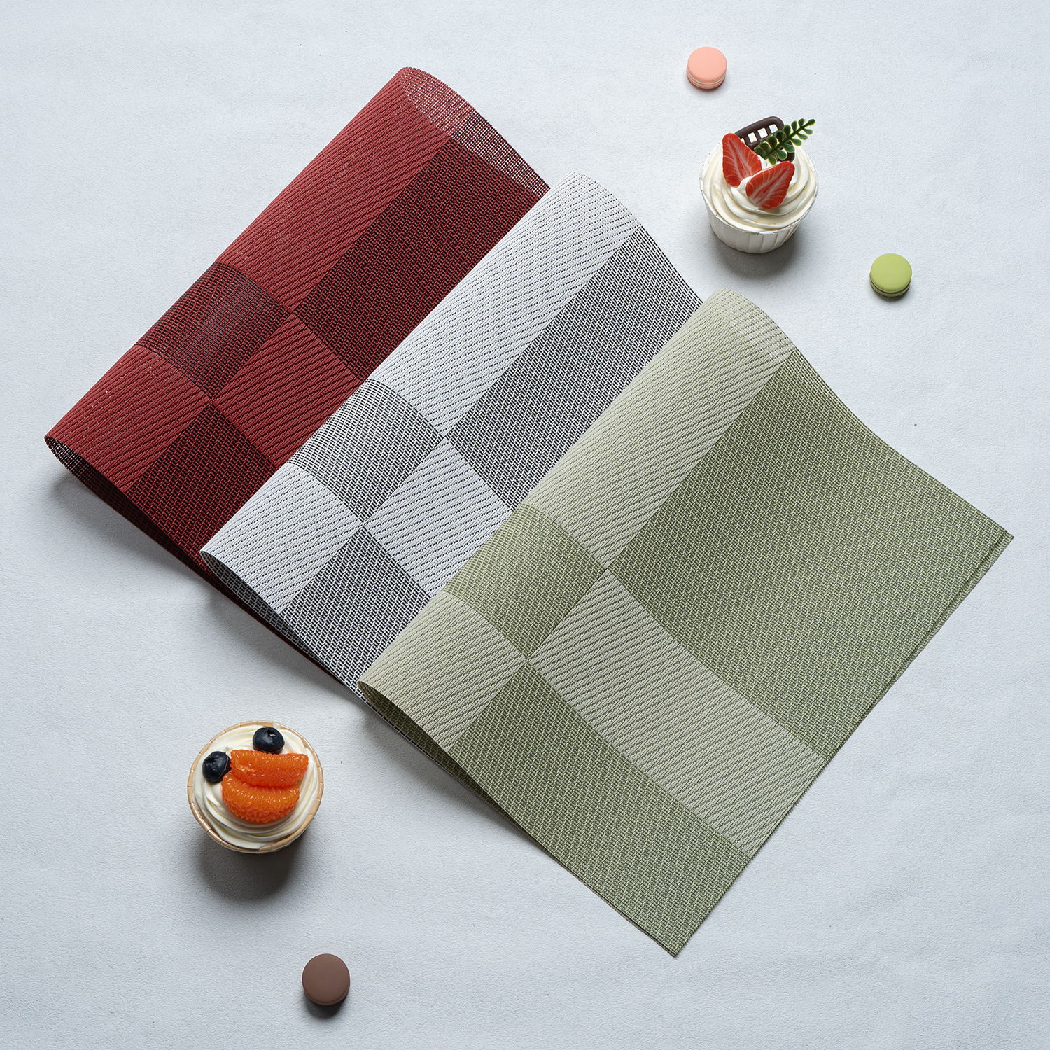 特斯林拼色西餐垫桌垫碗垫餐垫酒店防烫隔热咖啡杯垫盘垫