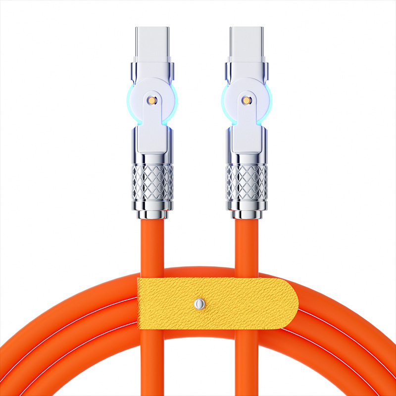Paquete de correo doble codo 180 grados rotary mech cable de datos para apple 15 laptop type-c cable de carga Item Picture