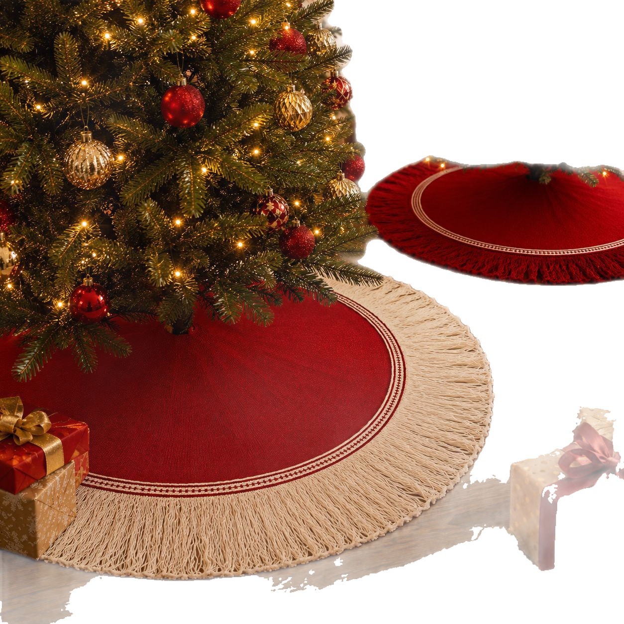 Merry Christmas! Christmas tree dress, knitted round star-shaped decoration, Christmas hat, Christmas wreath, Christmas ball pendant, Christmas decorations Item Picture