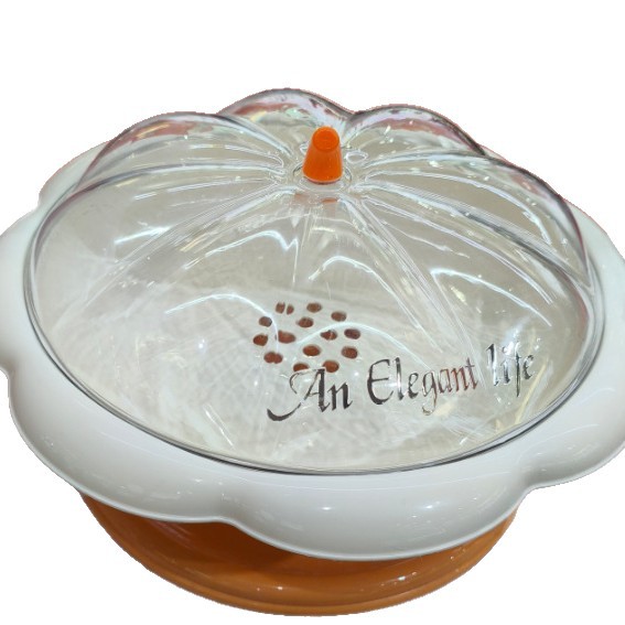 高颜值多巴胺水果盘带脚带盖圆形沥水果盘客厅茶几家用果盘零食盘白底实物图