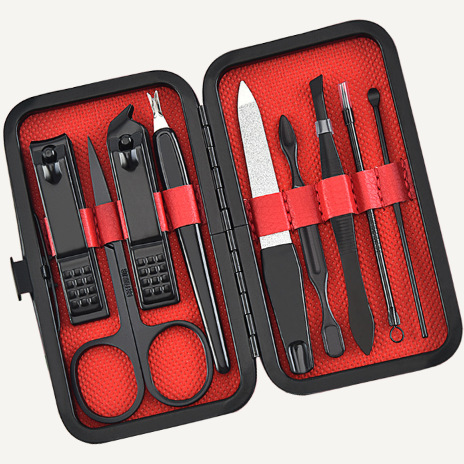 Factory direct sales of stainless steel nail clippers and nail scissors set, 7-piece nail tool set, printed with gift LOGO Specification image