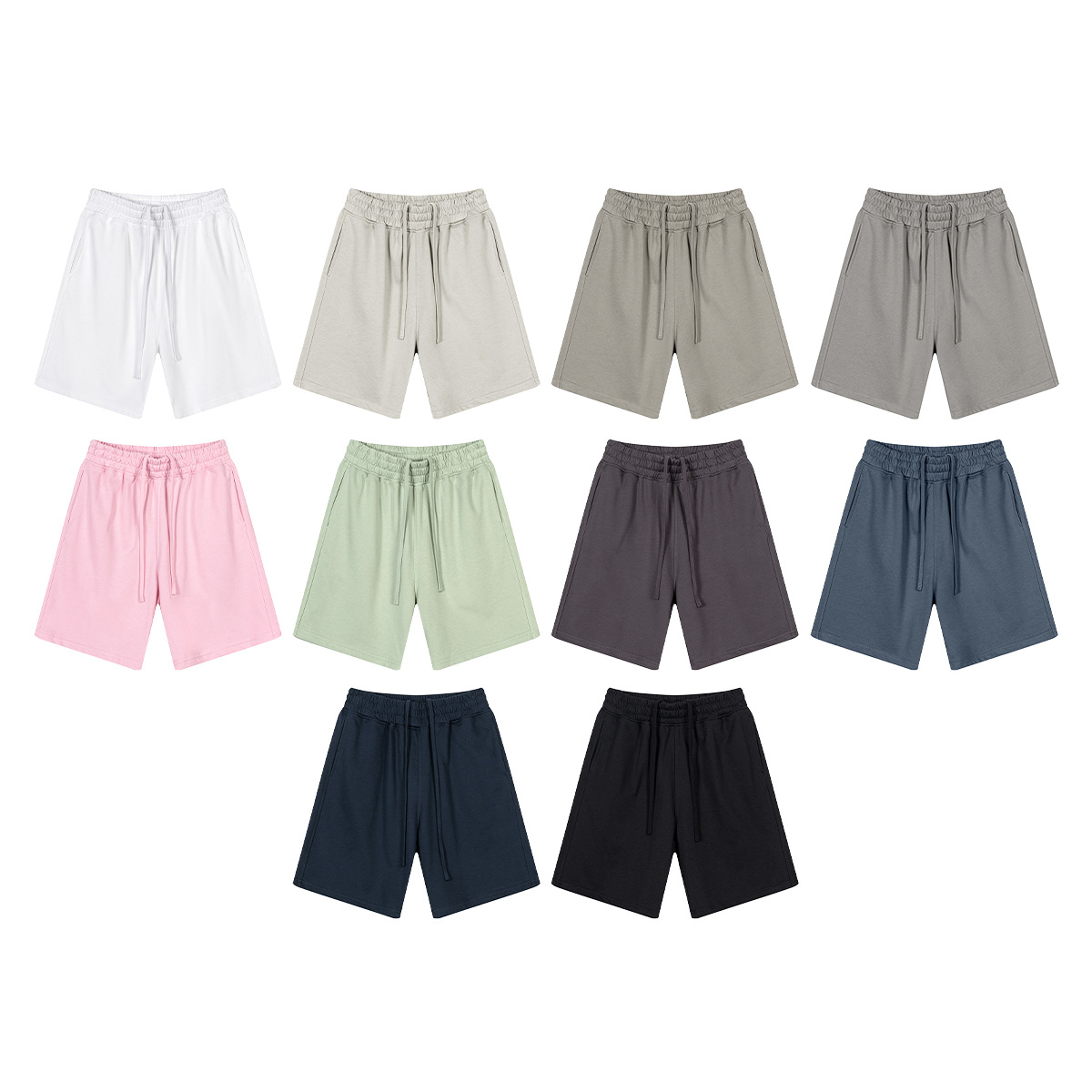 BE Men's Spring/Summer 2026 280G basic Shorts, a trendy brand for teenagers, loose capri shorts for summer men Specification drawing
