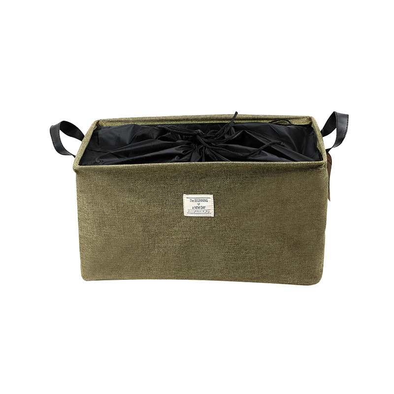 可束口防尘方框收纳筐仿麻时尚现代简约可折叠家居收纳篮批发详情图5