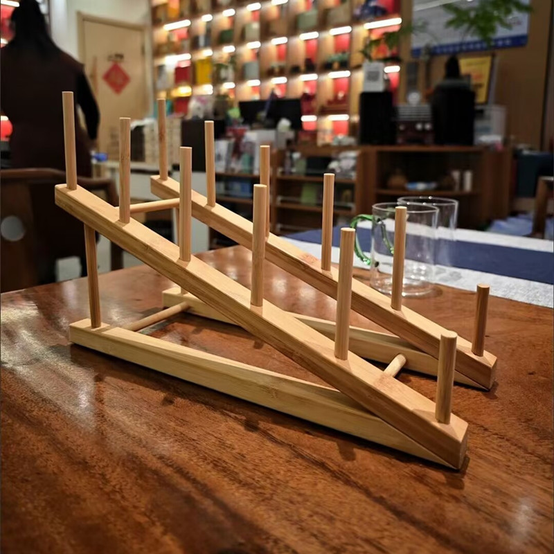 钱包展示架木质碗架碟架杯子架本子架笔袋架碟片架茶饼桌面键盘架