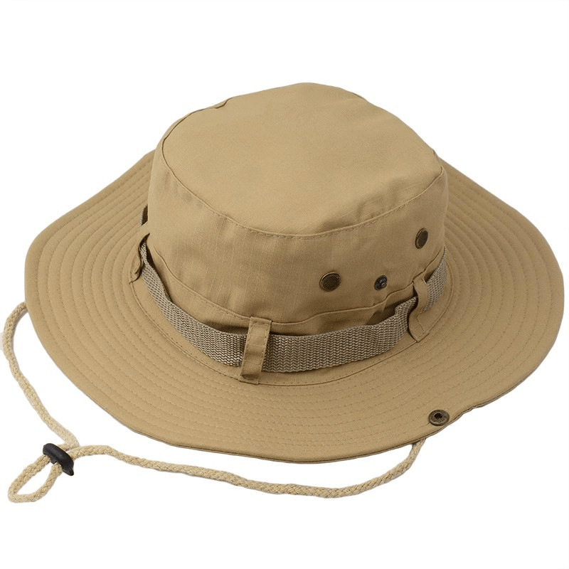 Western cowboy hats, men's and women's drawstring all-season wide-brimmed sun hats, outdoor fishing and mountaineering trendy fisherman hats details Picture