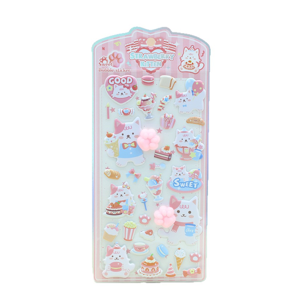 Sweetheart Workshop Sweetheart Cat Paw Bubble Stickers 3D Soft and Cute Bottom Three-dimensional Decorative Phone case stickers Item Picture