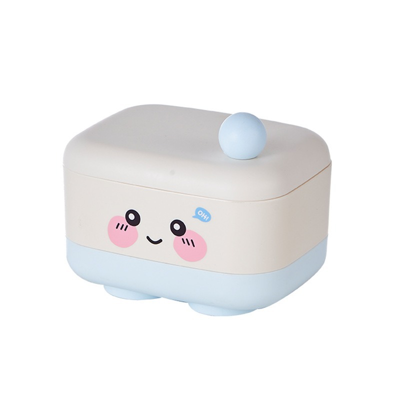Laundry soap box with lid, large bathroom draining, double-layer personalized and creative, portable soap box for student dormitories Item Picture