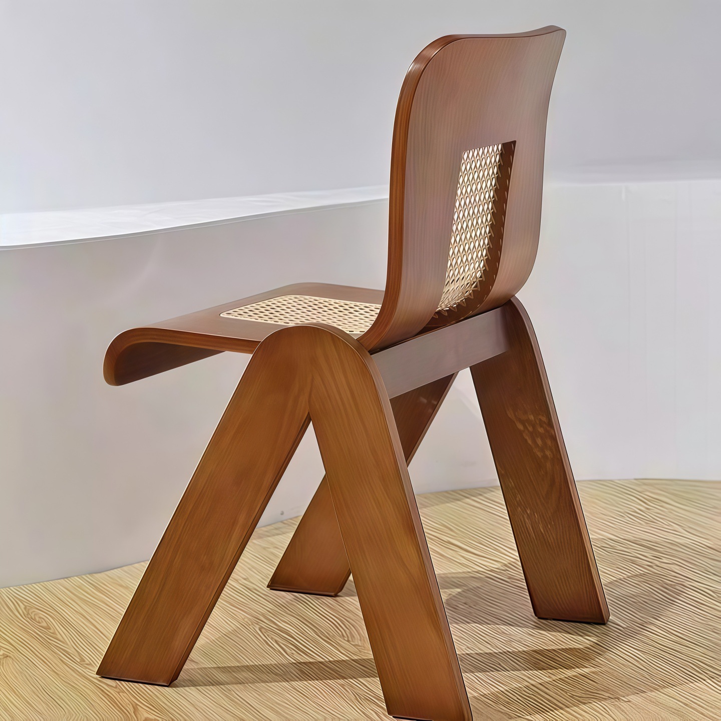 Star Factory wholesale French light luxury vintage chairs, solid wood backrest dining chairs, rattan woven designer home creative bedroom single retro Item Picture