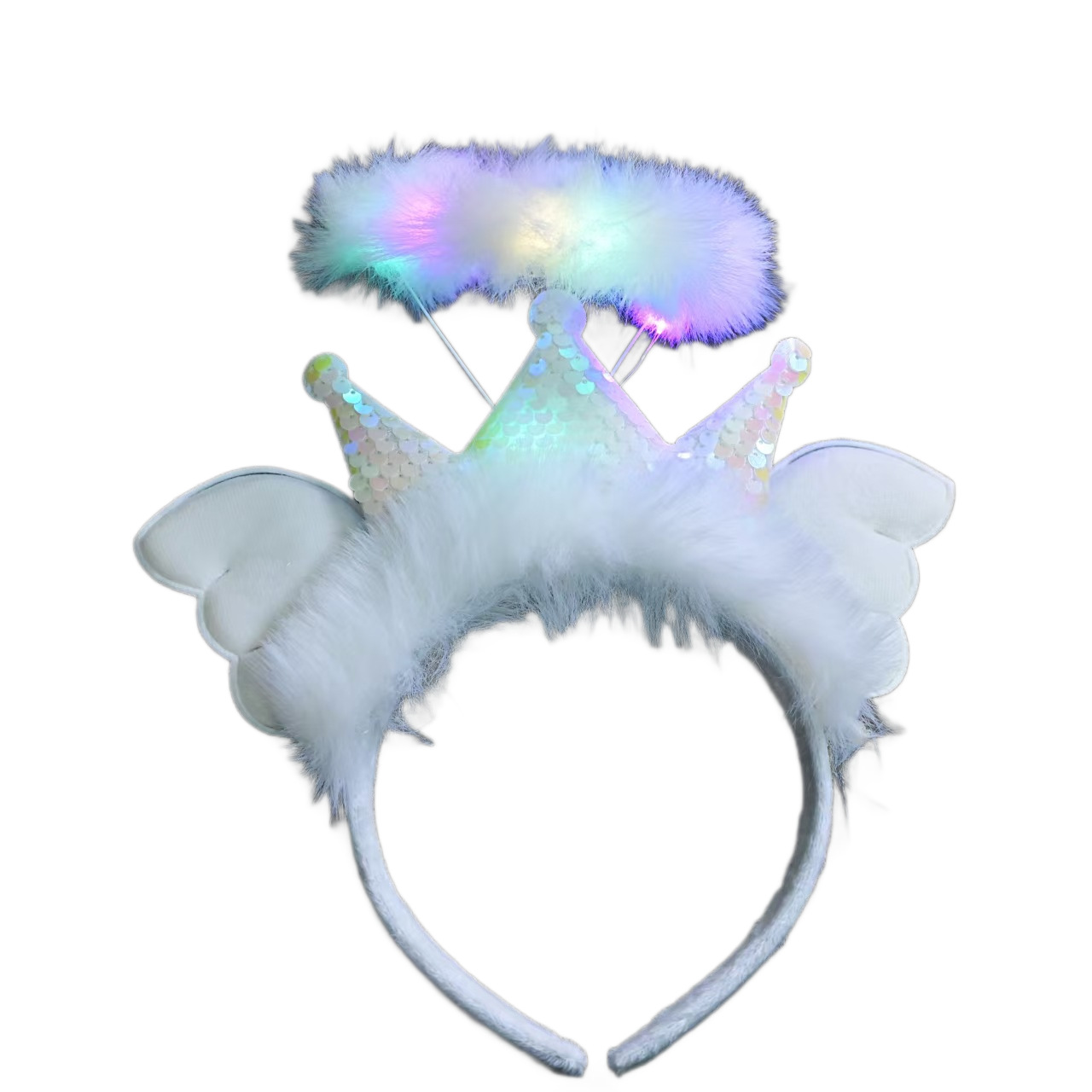 New trendy fairy cute glowing angel sequin headband headwear, girls take photos glowing event party Item Picture