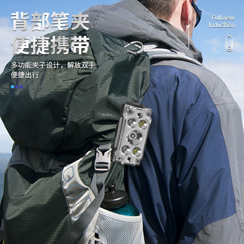 New cross-border strong headlight, long-lasting outdoor sports high-sensitivity sensor headlight, multi-functional portable work light Specification image