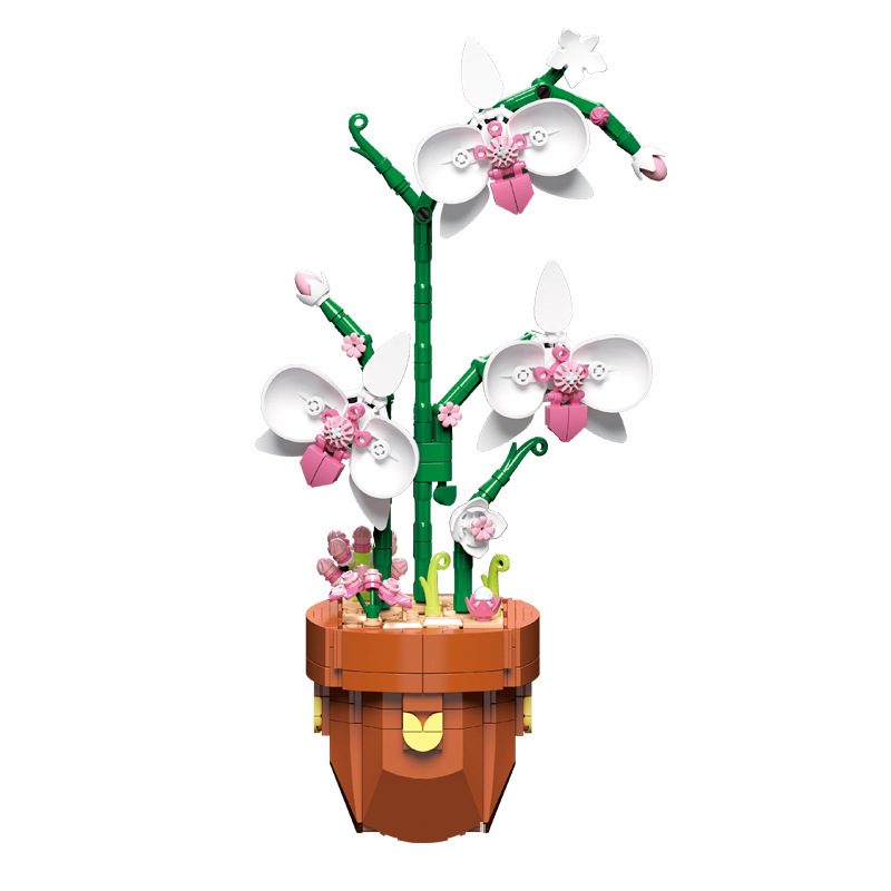 Cross-border compatible Lego eternal building block flower large potted plant hibiscus flower sunflower assembly building block toy for girls Item Picture