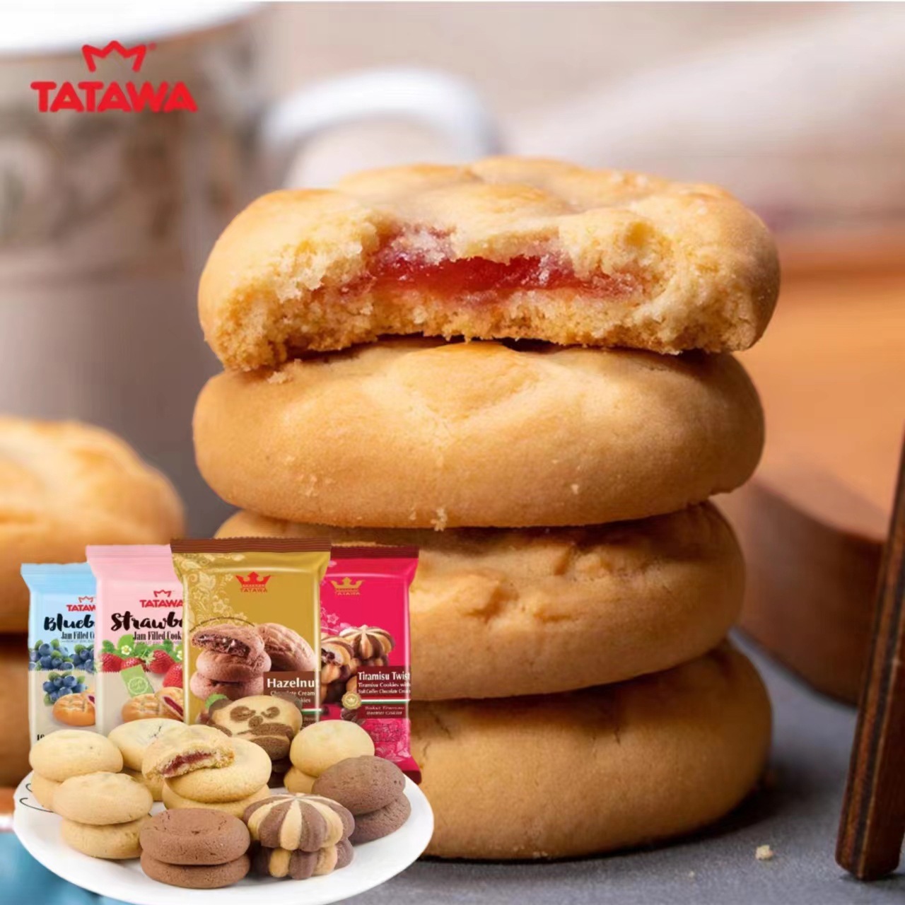 TATAWA Sandwich Cookies 120g, original imported soft cookies from Malaysia, a snack details Picture