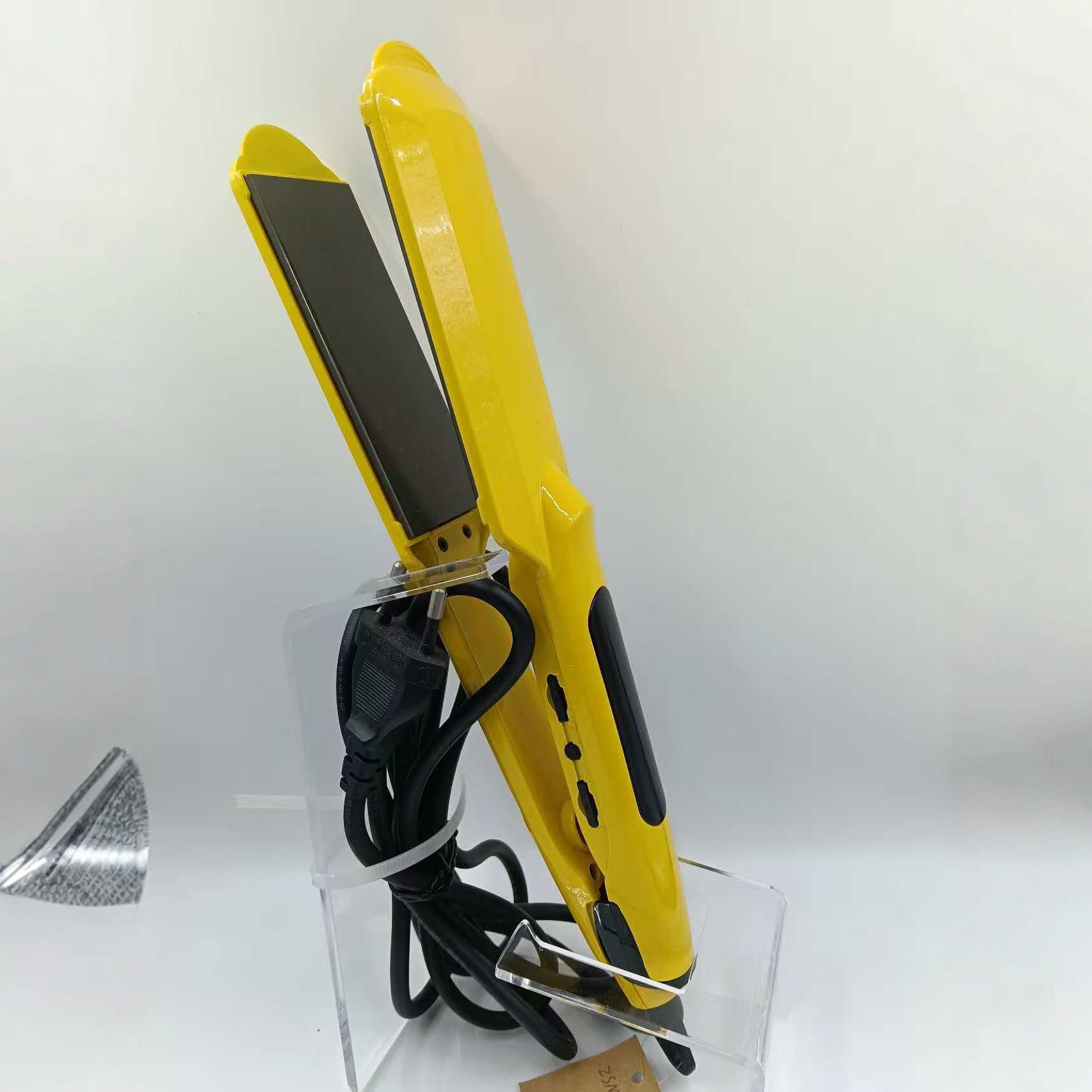 跨境爆款黄色直发器电夹板负离子护发直卷两用家用美发神器细节图