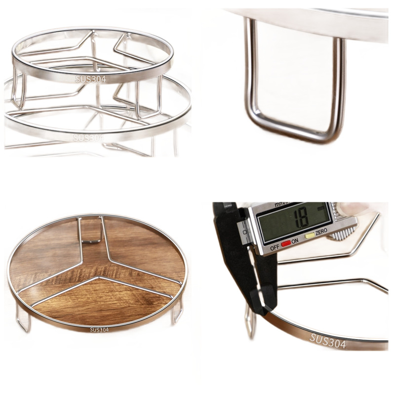 Thickened stainless steel steaming rack, household kitchen steaming rack for steamed buns, water-proof three-legged pot rack, countertop pot rack, storage rack Item Picture