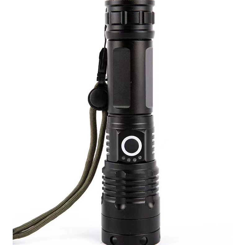 Powerful flashlight with telescopic focusing, P50 outdoor self-defense, aluminum alloy, high-power USB charging, T9 high-brightness wick Item Picture