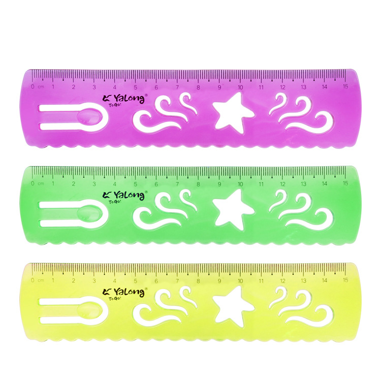Yalong Cross-border's best-selling plastic flexible ruler 15 cm multi-color school straightedge measuring tool