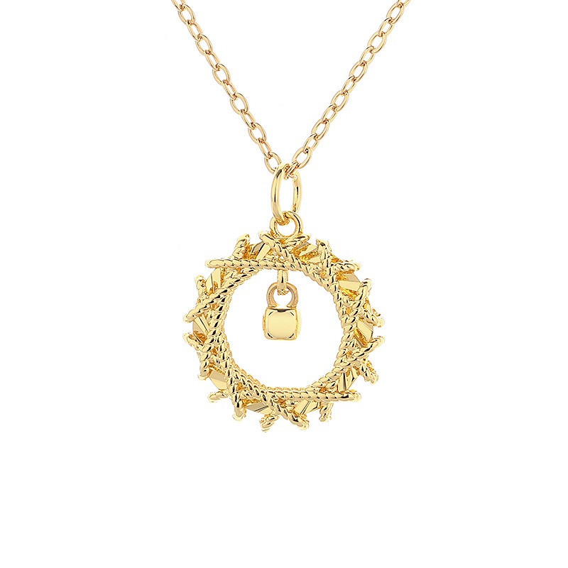 Fashion Dream Weaving Network Mobius pendant Sand Gold Necklace Set Chain Light Luxury Exquisite copper gold-plated jewelry wholesale Totem Item Picture