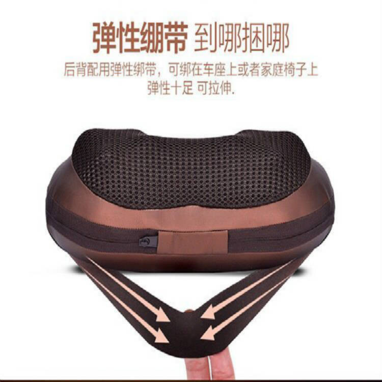 Car massage pillow, electric cervical massager, home infrared heating kneading shoulder and back massage head, ground push bestseller Specification image