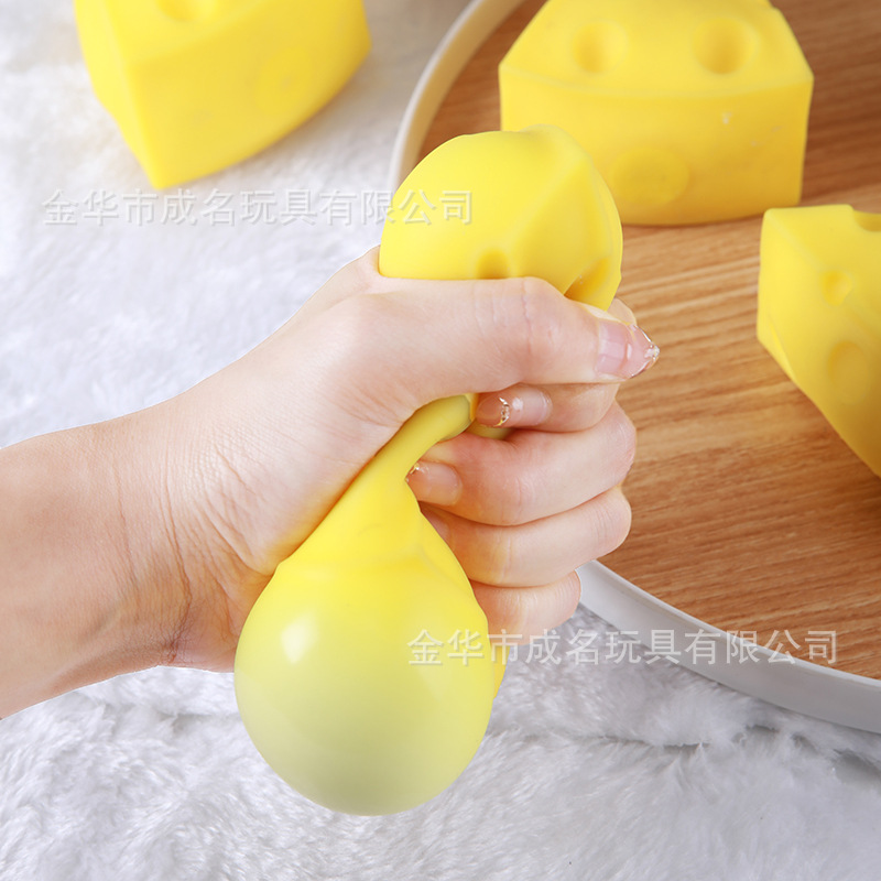 Douyin's same style simulation cheese Pinching fun creative stress-relieving tool, food play release ball, children's toy manufacturer wholesale details Picture