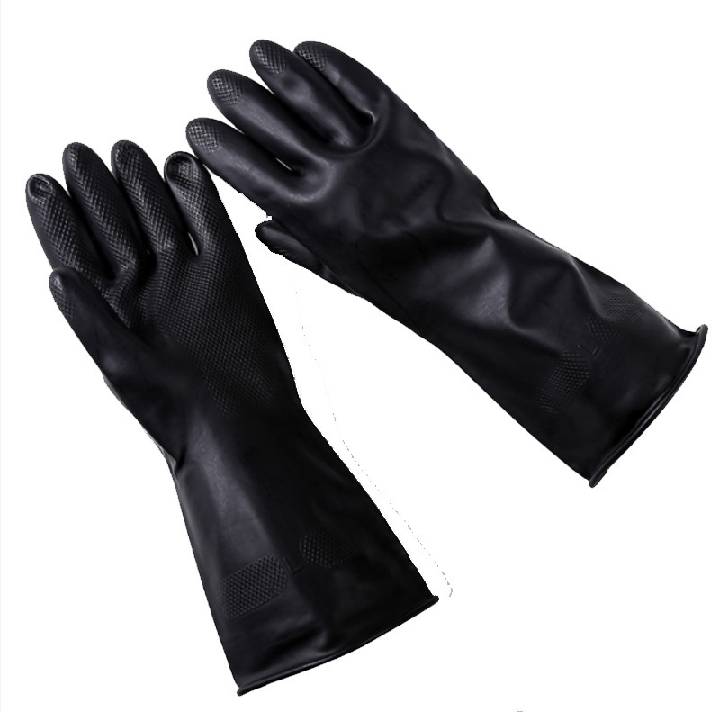 Kitchen cleaning household latex gloves, rubber and rubber labor protection acid and alkali resistant industrial gloves manufacturer wholesale 160g Item Picture