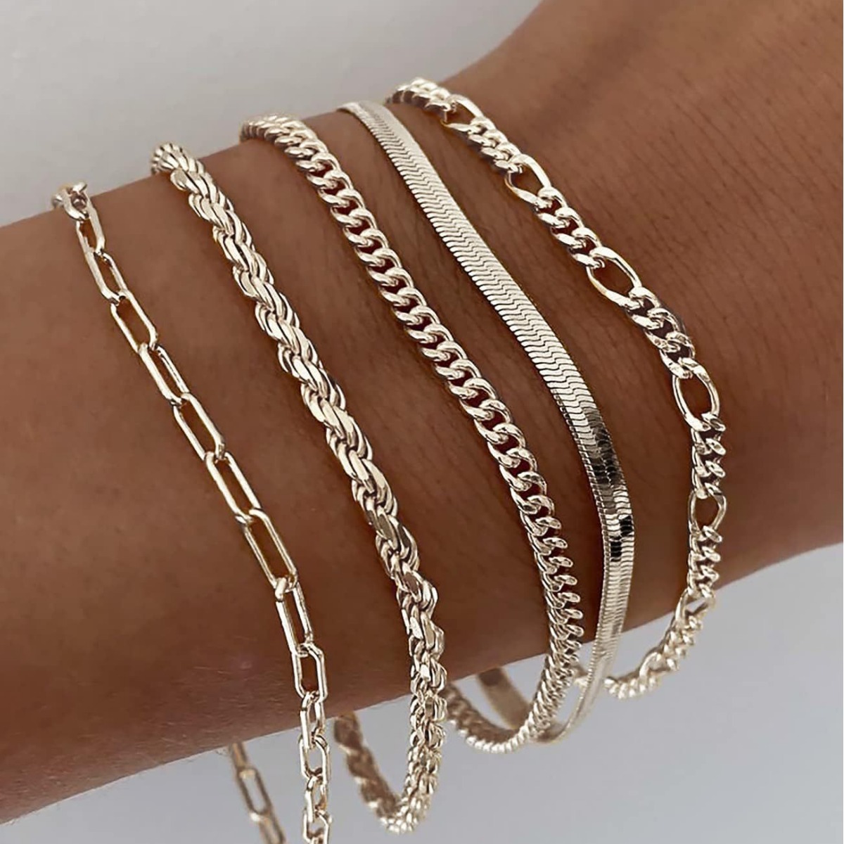 A new type of alloy combination bracelet and foot accessory six-piece set for cross-border trade is selling well Specification drawing