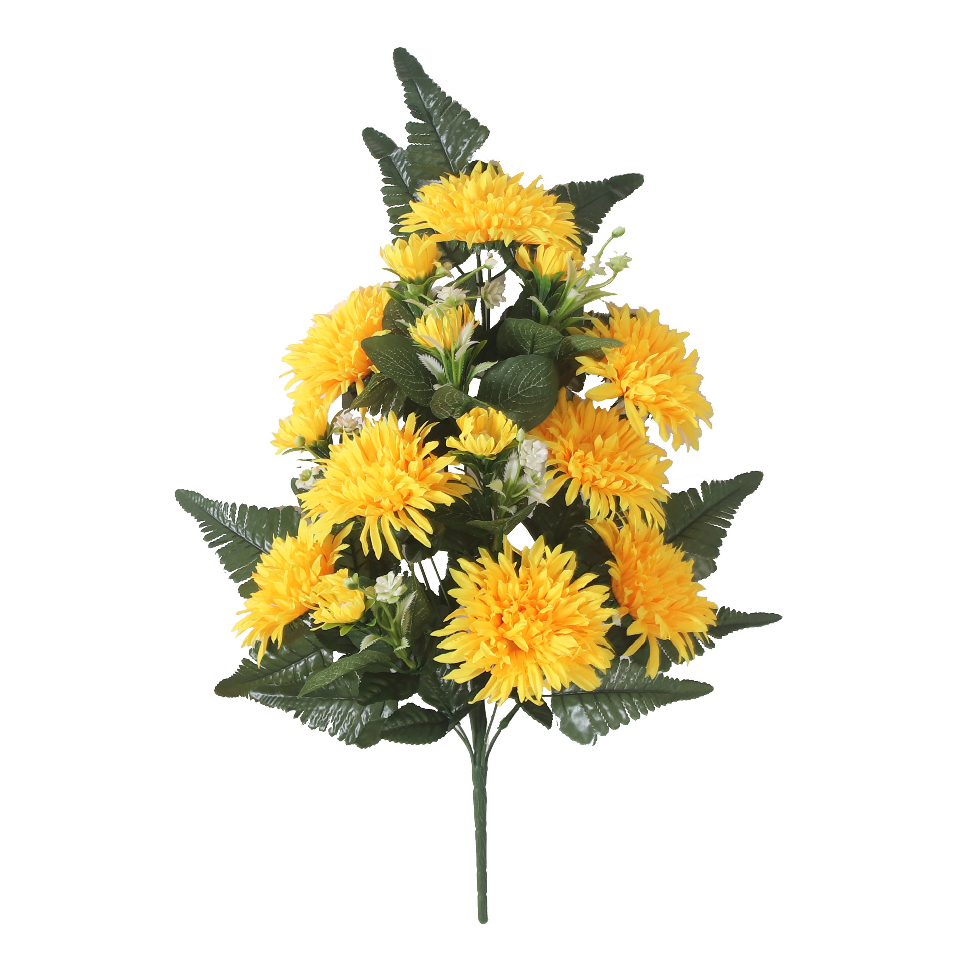 Export of European-style custom fan-shaped large bunches of artificial flowers, artificial chrysanthemums, silk fabric artificial flowers wholesale Specification image
