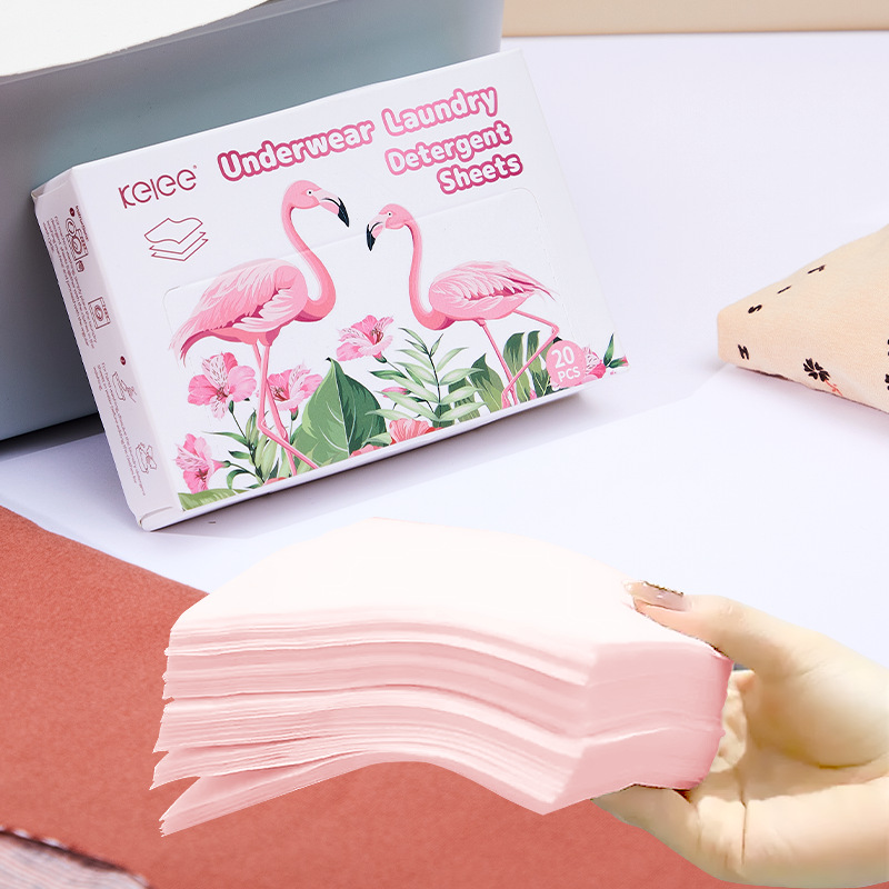 Fully dissolving disposable underwear laundry detergent, essential laundry sheets for students in school dormitories, long-lasting fragrance, available for cross-border use Specification image