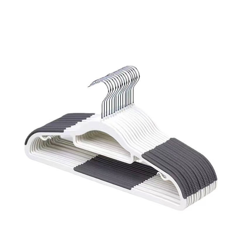 双位衣架无痕防滑家用防肩角塑料晾晒衣服架子两用衣挂阳台衣撑子白底实物图