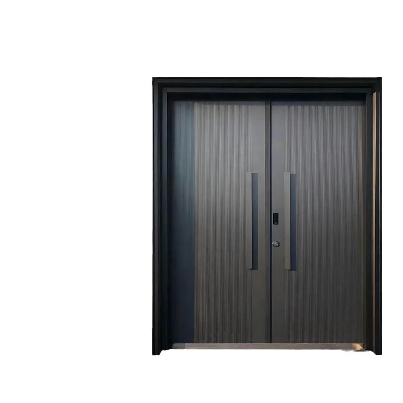Cast aluminum door, minimalist entrance door, commercial building entrance door, self-built house entrance door, household security door Item Picture