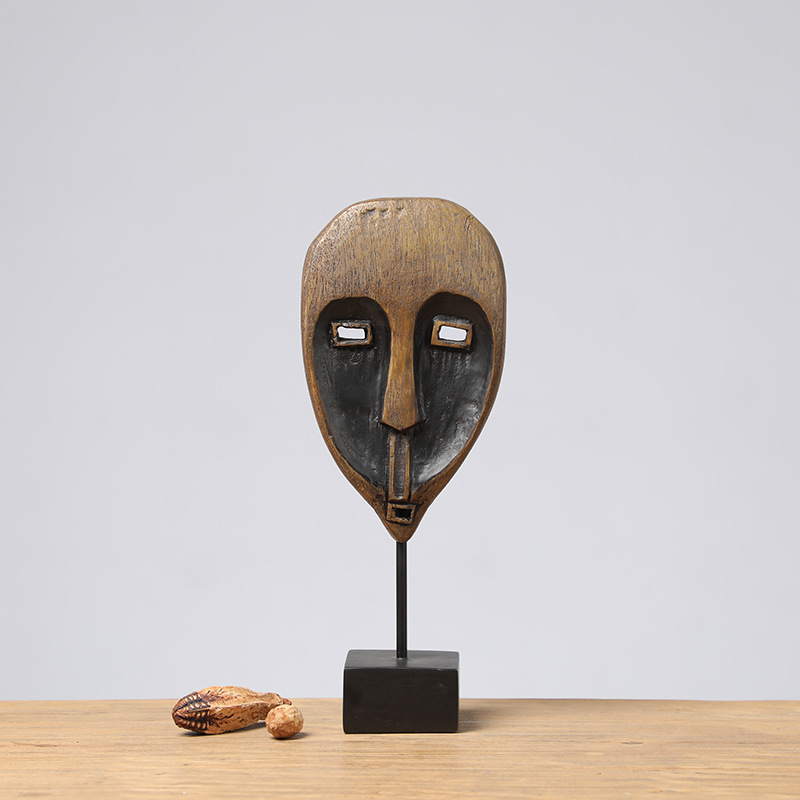2026 New style resin exquisite carved items, African masks, wood carvings, decorative wood carvings, and handcrafted sculptures Specification image