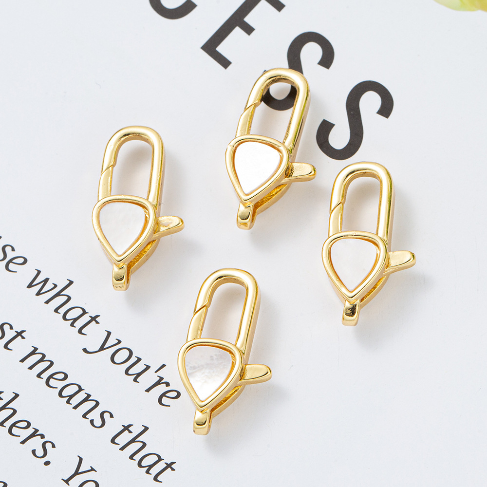White shell geometric four-leaf clover butterfly Lobster clasp diy necklace bracelet accessory material Decorative clasp End connection clasp Specification image
