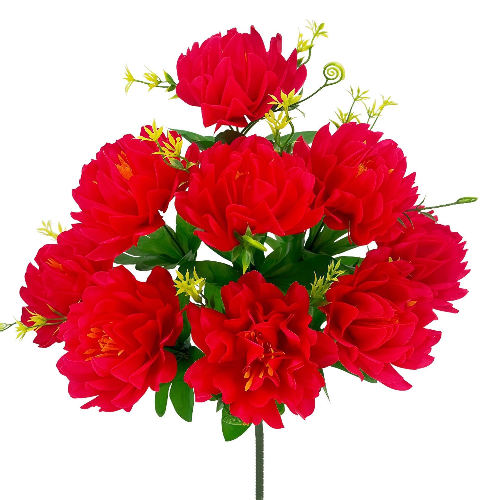 新款仿真宝莲灯假花观音莲花家居装饰塑料花插花拜佛礼堂摆放绢花白底实物图