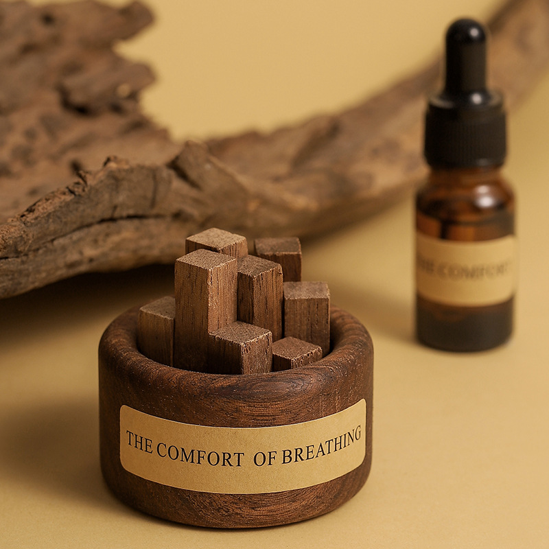 Creative wooden small pile aromatherapy essential oil diffuser, wooden small pile car home aromatherapy diffuser, wooden diffuser Specification image