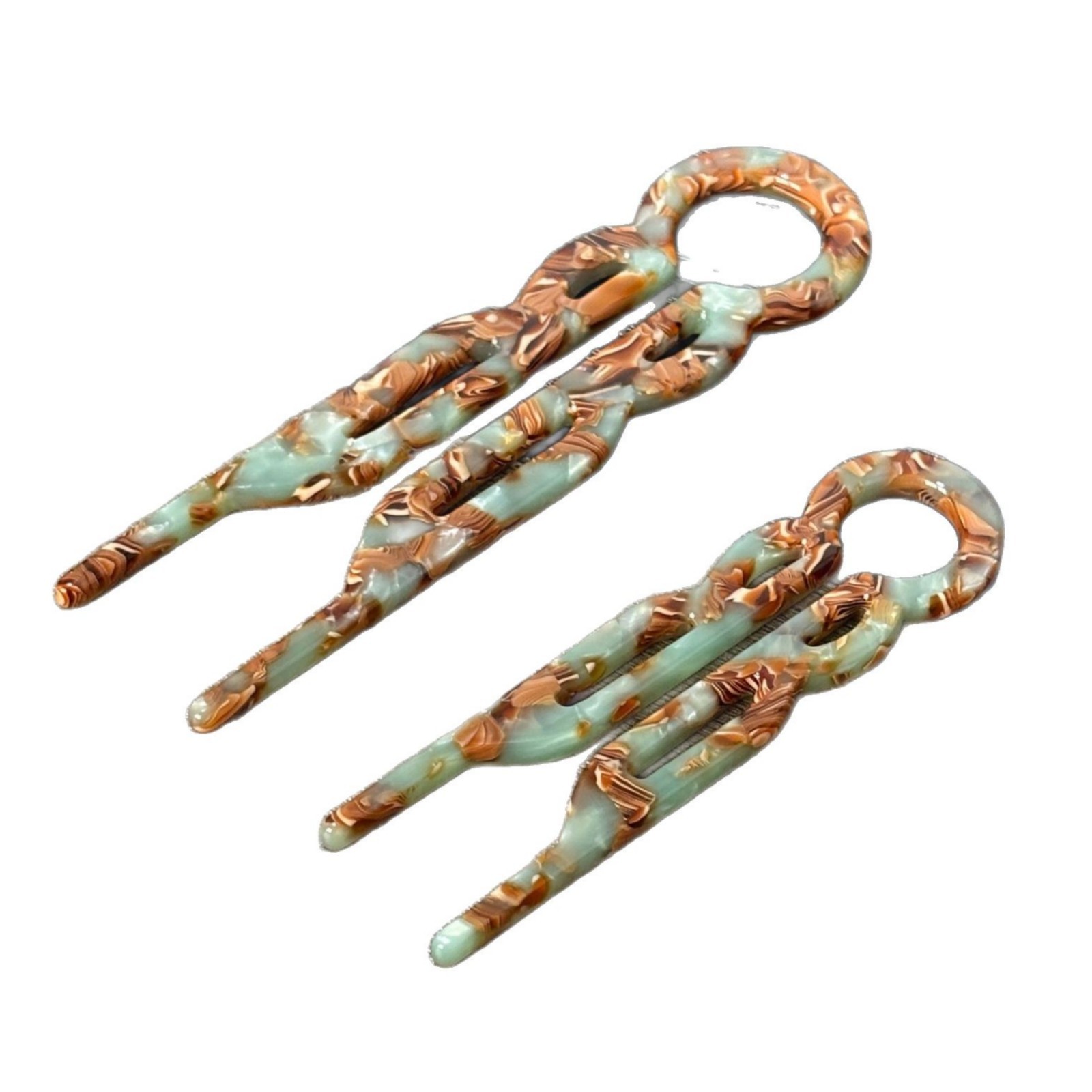 New Chinese-style acetic acid U-shaped hairpin with a high-end feel, back head coiled hairpin, headpiece, bun hairstyle, ancient-style Hanfu hairpin Item Picture