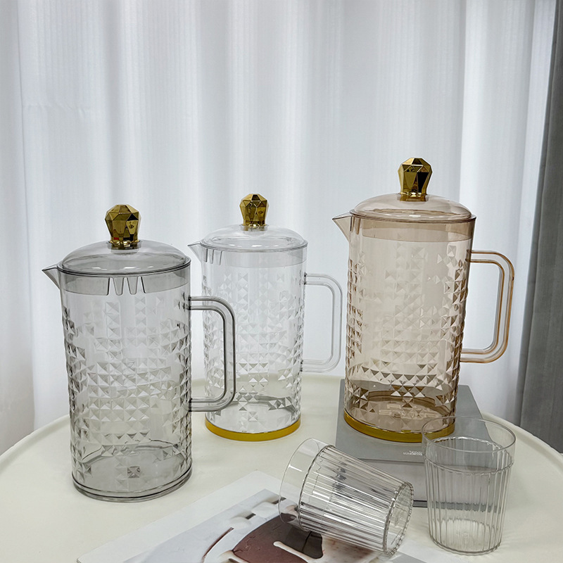 Cross-border e-commerce transparent travel tea cup set, mini portable outdoor checkered pattern convenient set, cold water bottle Specification image