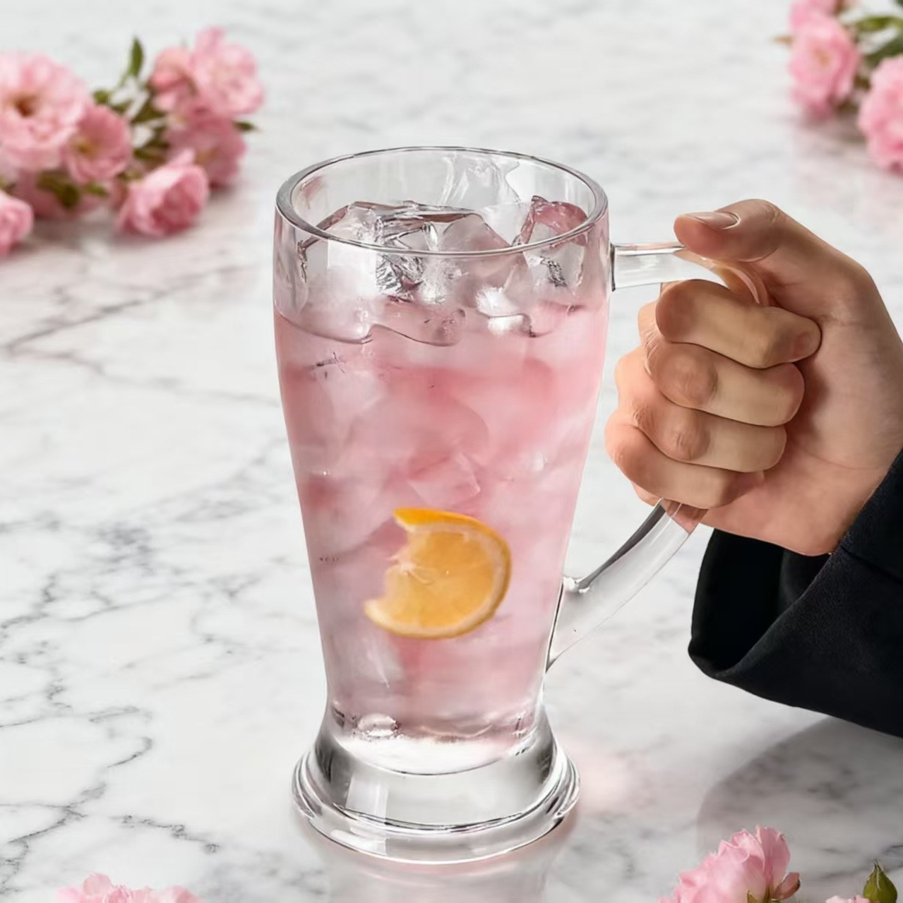 Beer mugs, popular glass draft beer cups, large glass cups with handles, bar water cups, glass water cups, cups Application Scenario
