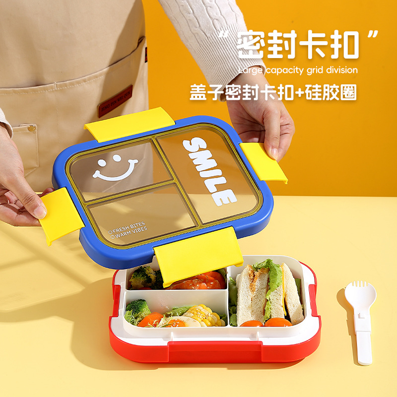 Cross-border compartments for lunch boxes, microwave oven-safe, food-grade bento boxes with tableware, student lunch boxes, children's lunch boxes Application Scenario