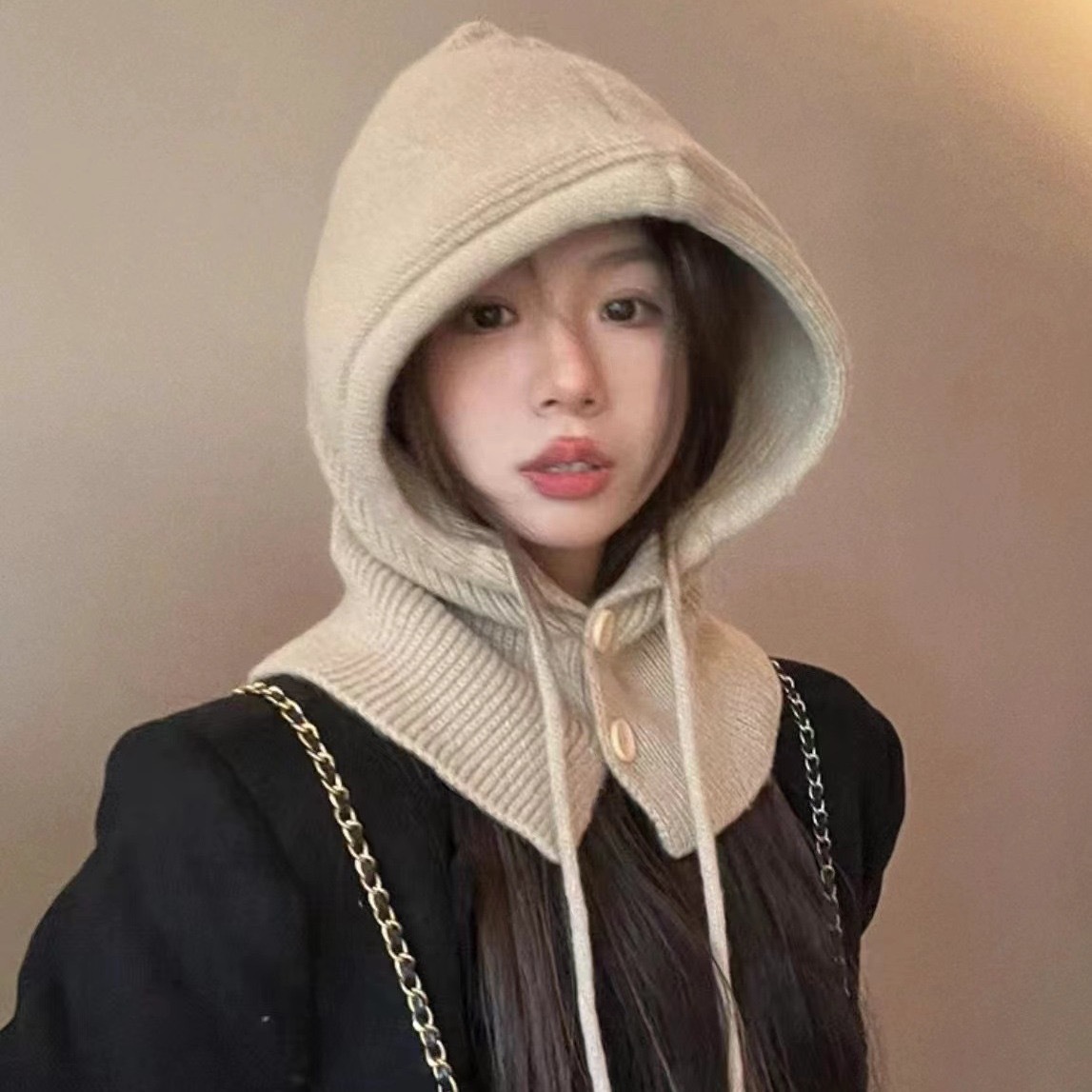 One-piece delivery of Korean Balakra hats, women's winter warm hats, scarves, couple styles, ear-protecting woolen knitted hats, wholesale from street stalls Specification image