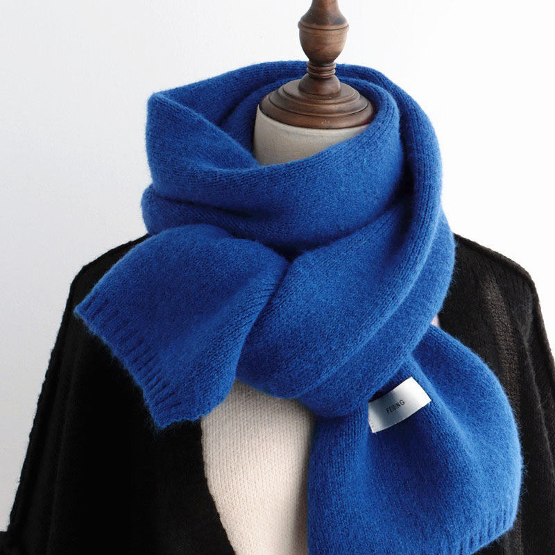 One-piece delivery of solid-color scarves for women, new Korean style for autumn and winter, versatile for students and couples, knitted woolen warm scarves, factory direct sales, wholesale from street stalls