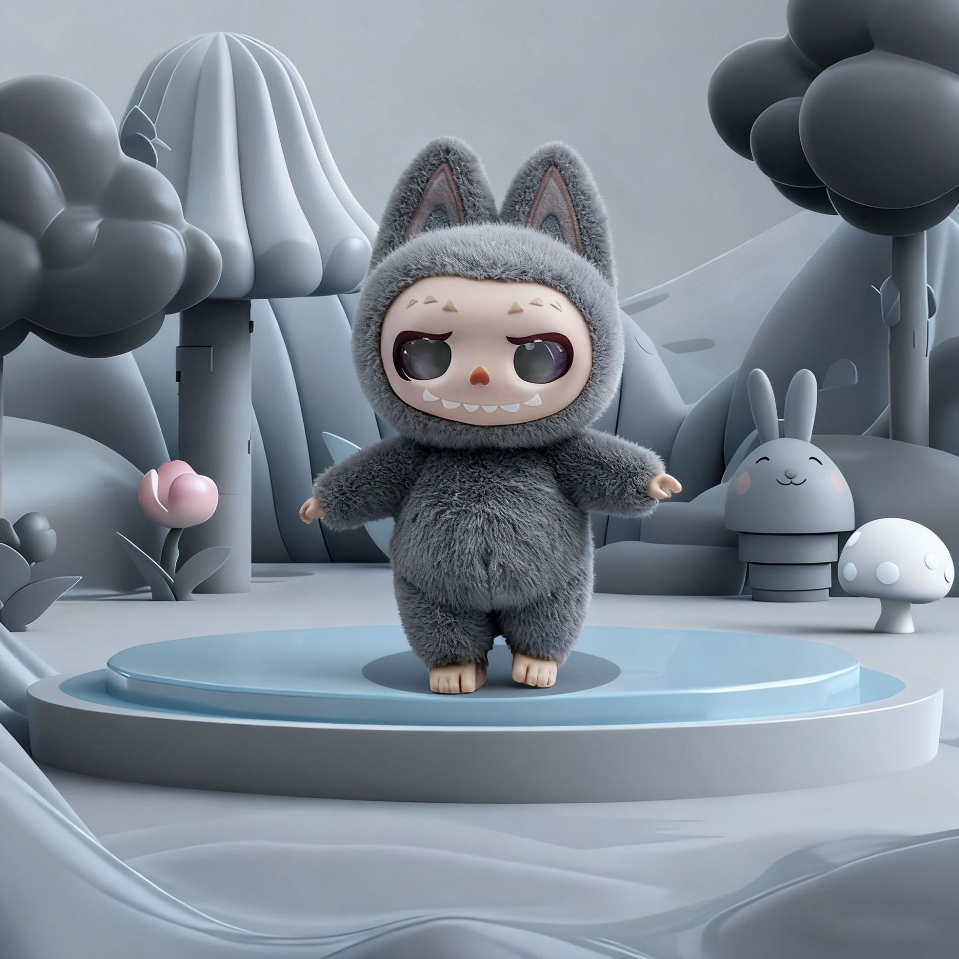 Cat-ear LAFUFU blind Box, the first generation of little monsters, cartoon vinyl figurines, decorative items, trendy backpacks and pendants series details Picture