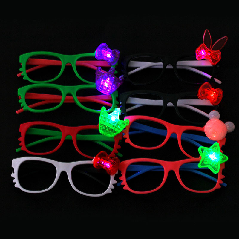 卡通发光眼镜框 闪光眼睛镜架 发光眼镜 儿童拍照装饰好搭档详情图3