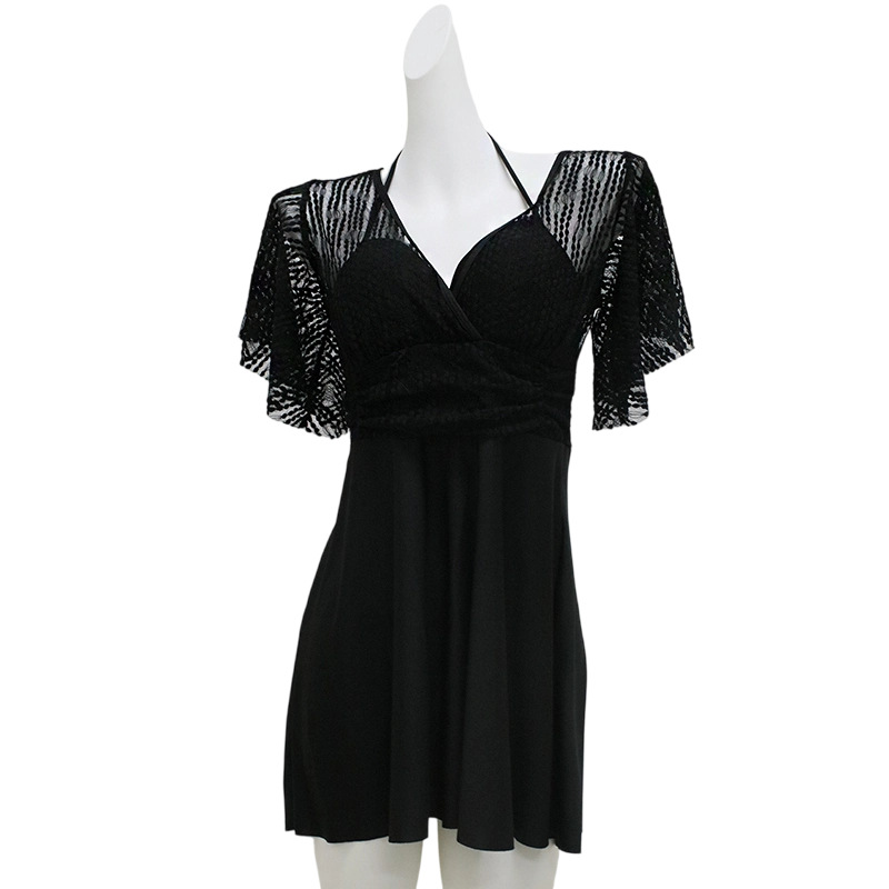 2026 New Korean-style swimsuit women's dress one-piece swimsuit women's flat Angle conservative belly cover-up slimming hot spring swimming suit wholesale 125216 Item Picture