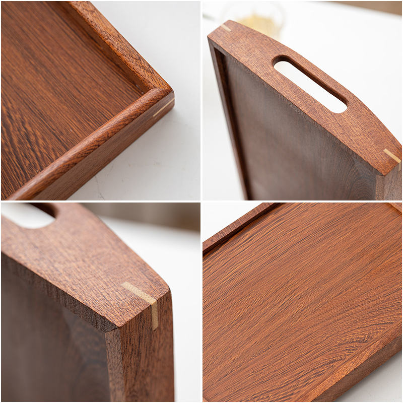 New Chinese-style wooden tray, rectangular handle tea set, tea tray, household and hotel tea tray wholesale Application Scenario